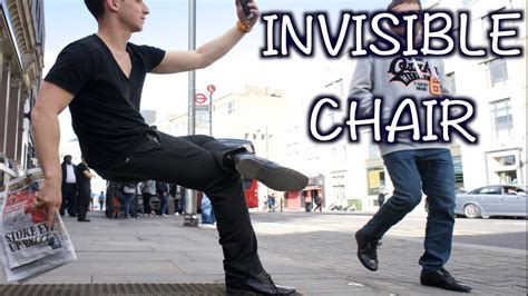 Invisible chair magic trick
